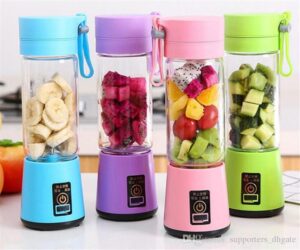 Juicer Portable Outdoor Juicing Cup Home Mini Cordless Crushed Ice Machine USB Charging Fruit Vegetable Blender 6 blades (20000 mh battery) (Random Color)