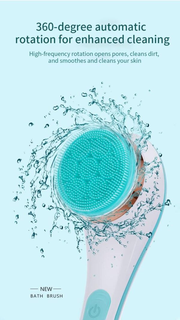 CNAIER Bath and Body Scrub Electric Brush Set - Rechargeable 4 in 1 (Random Color) - Image 4