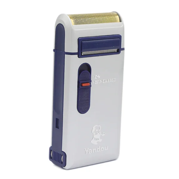 MEN CLEAN SHAVER MACHINE ELECTRIC SHAVER FOR MEN SILVER BLUE MEN CLEAN SHAVER MACHINE YANDOU FOIL SHAVER RECHARGABLE POCKET SIZE - Image 2