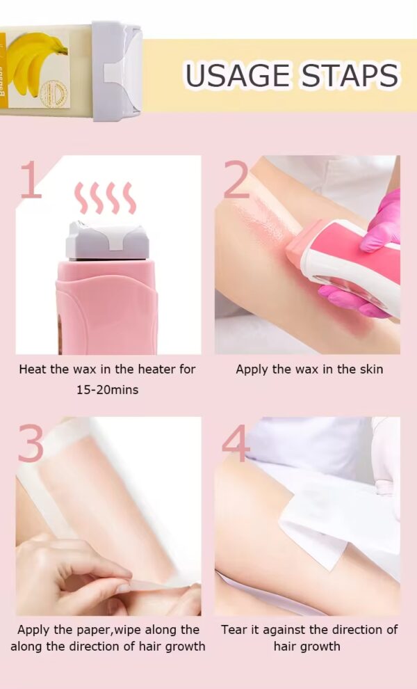 Refill Wax for Women, Roll On Wax Refill for Hair Areas of the Body, Roller Waxing Hair Removal Depilatory Refill Wax with different flavour (1 Pc) (Random Flavors) - Image 9