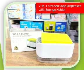2-in-1 Kitchen Soap Dispenser with Sponge Holder, Clean Smarter, Not Harder