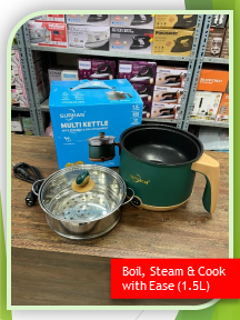 600W Multi Kettle with Steamer & Egg Cooker (1.5L)