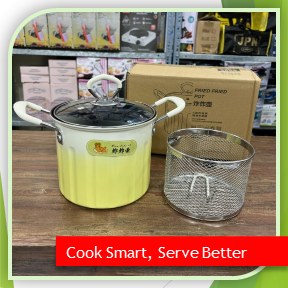 3L Multi-Functional Iron Frying Pan with Lid & Strainer
