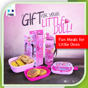 Kids Lunch Box & Water Bottle Gift Set – Big Size (Random Design) EX
