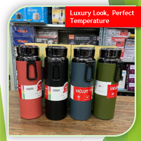 1000ml SUS 316 Stainless Steel Insulated Water Bottle with Strap Diamond Design (Qd)