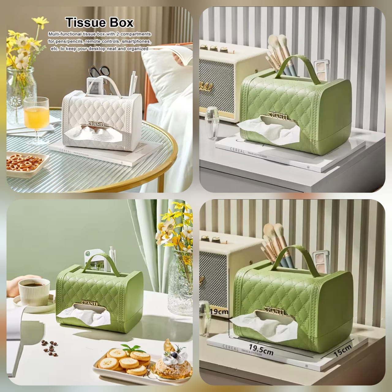 Handbag Style Tissue Box Holder | Stylish Home Organizer - Image 2