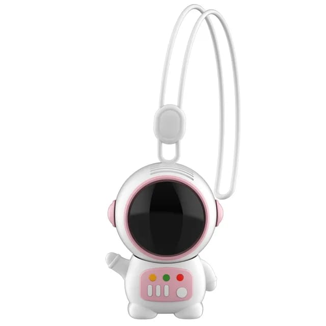 USB Mini Handheld & Neck Fan, Cute Astronaut Leafless Design - Image 2