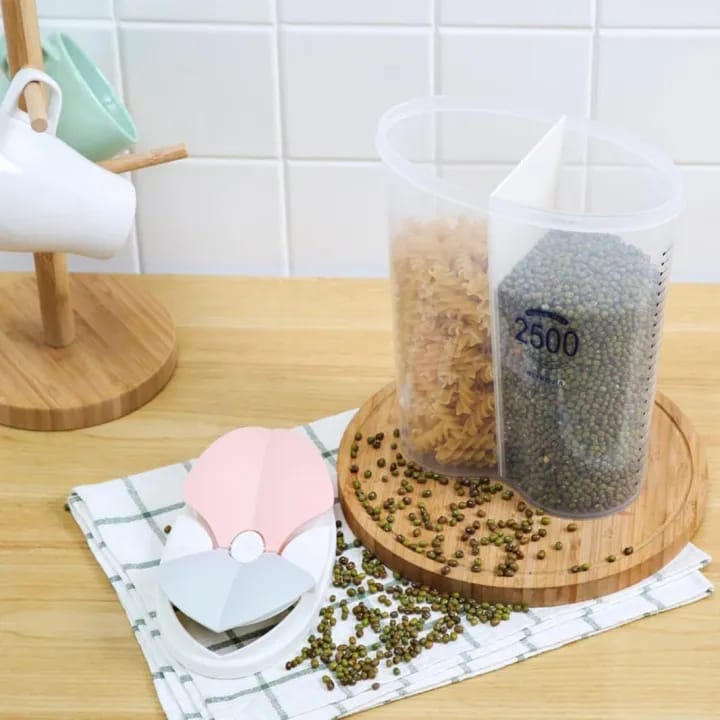 2-Section 2.5L Plastic Storage Container for Dry Food - Image 4