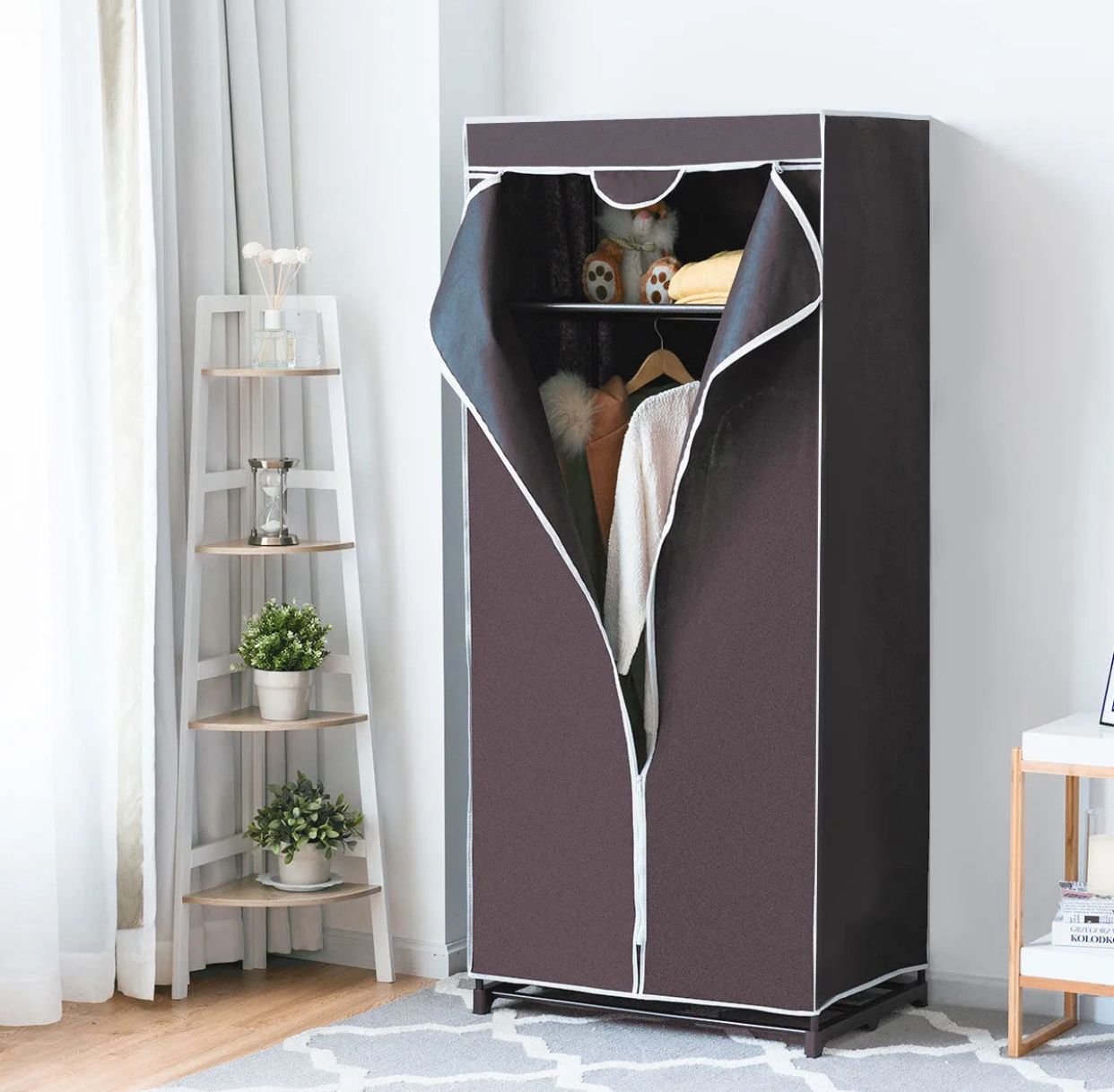 Foldable Fabric Storage Wardrobe | Movable Collapsible Closet (68×45×155cm) - Image 2
