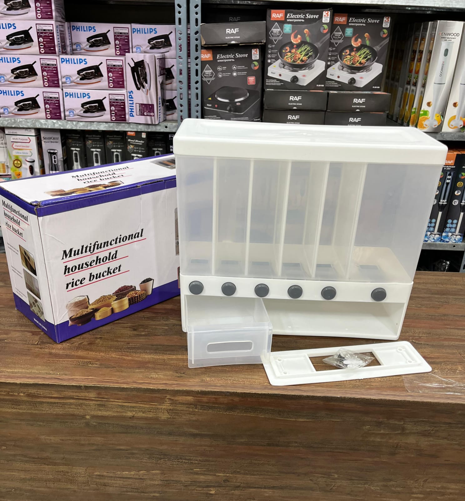 Wall-Mounted Cereal Dispenser Box | Partitioned Grain Storage Container - Image 3