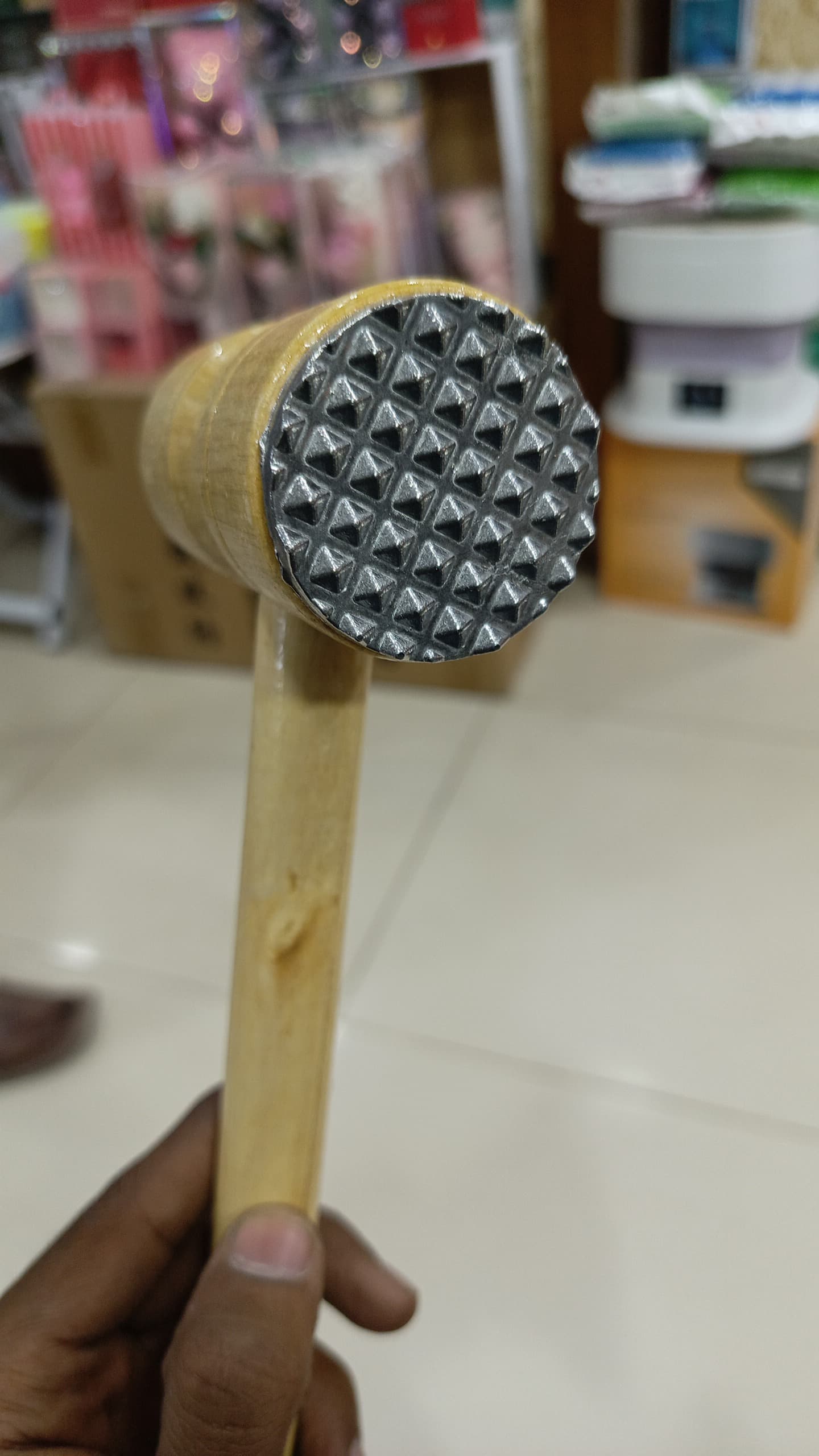 Double-Sided Meat Tenderizer Hammer with Wooden Handle - Image 6