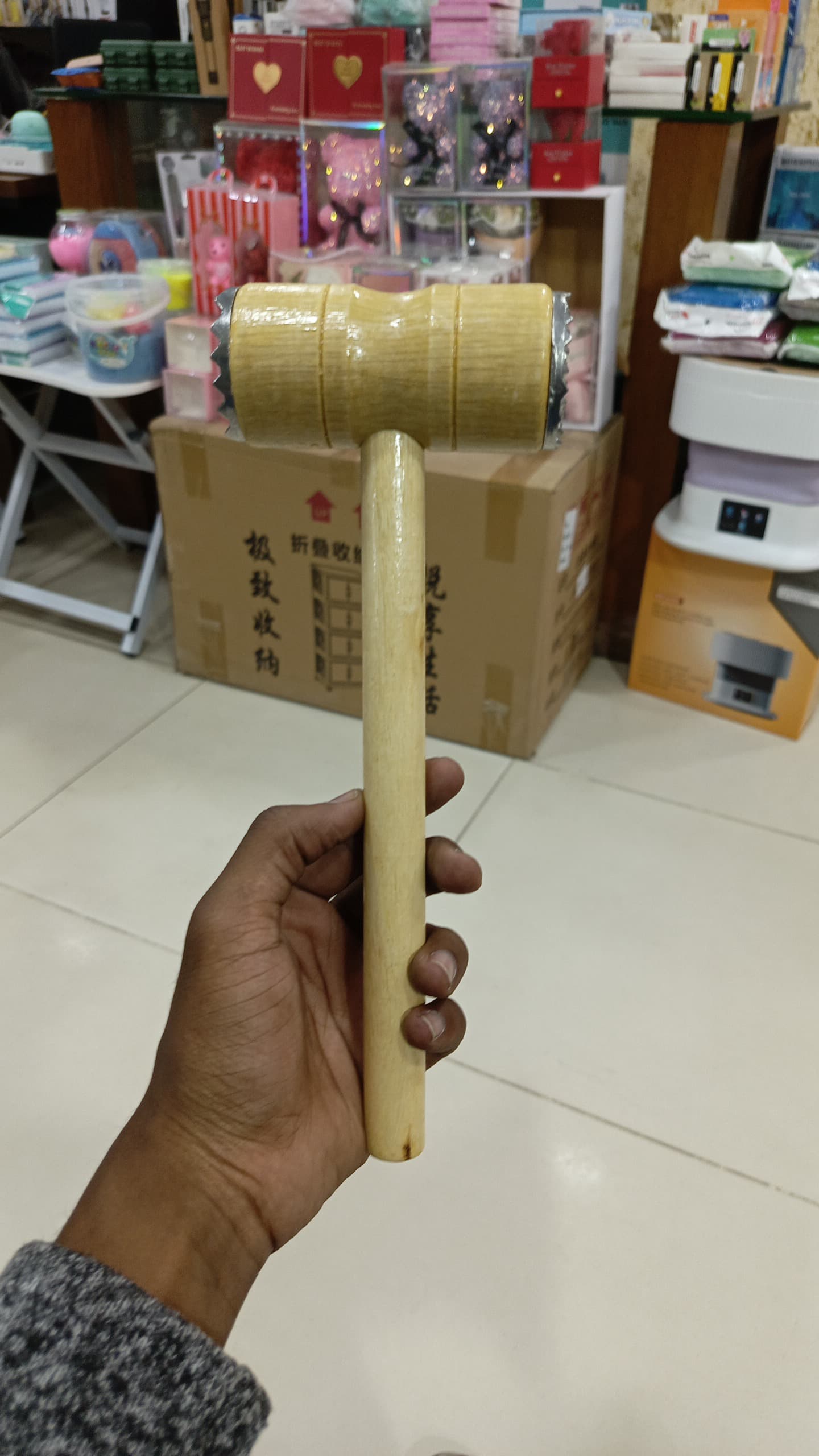 Double-Sided Meat Tenderizer Hammer with Wooden Handle - Image 7