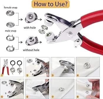 Hand Press Button Clipper Tool with Button Set (QD) - Image 4