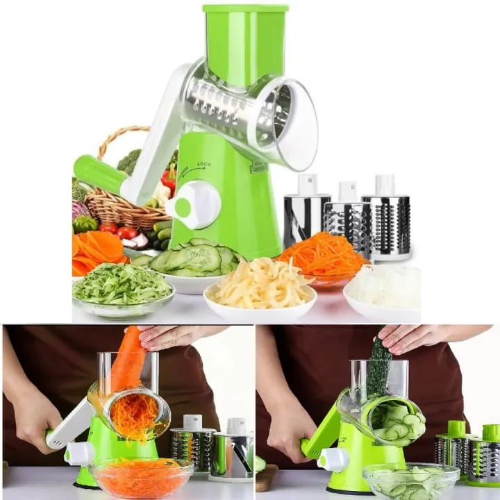 3-in-1 Rotary Vegetable Cutter & Cheese Grater Slicer (QD) - Image 4