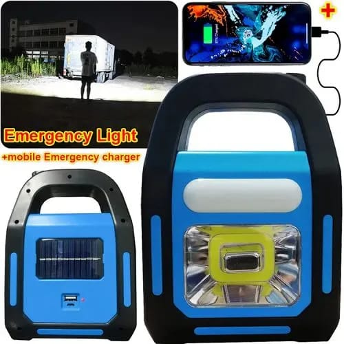 Rechargeable Solar Emergency Work Light | Portable Outdoor Lamp (Qd) - Image 2