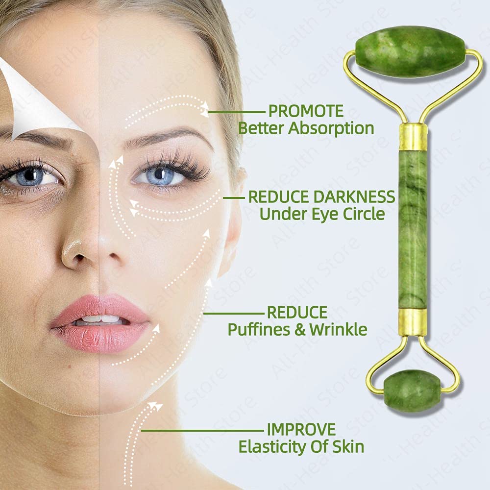 Jade Stone Facial Roller – Flawless Face Massager (Qd) - Image 2