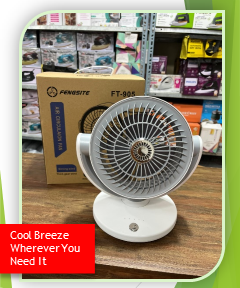 Rechargeable USB Air Circulation Fan with 3 Speed Modes (ex)