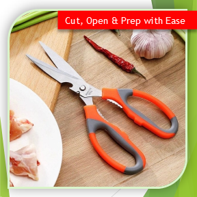 Multifunction Stainless Steel Kitchen Scissors with Can Opener
