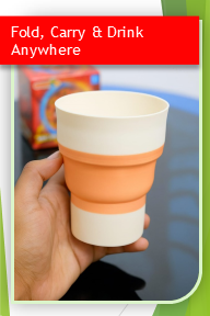 400ml Silicone Foldable Drinking Glass | High Quality (HMW)
