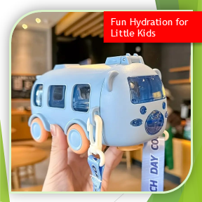 Kids Bus Shape Water Bottle 500ml | Random Colors (HMW)
