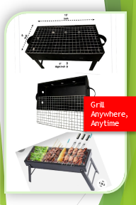 Portable Folding BBQ Grill | Outdoor Barbecue Stand (AAT)