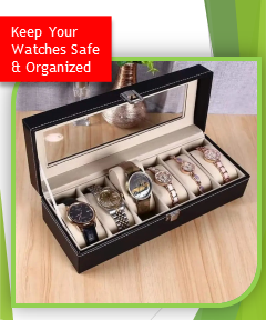 Premium Watch Organizer Storage 6 slot Case  (HC)