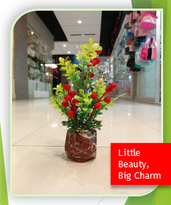 Small Artificial Flower Plant with Marble Pot (FGT)