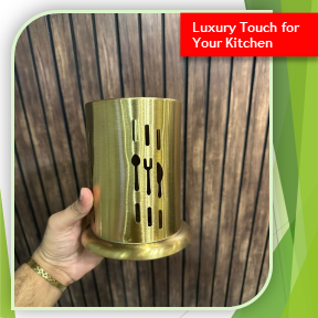 Premium Golden SUS Stainless Steel Spoon Holder (SC)