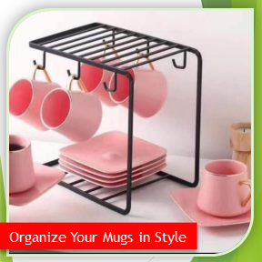 Metal Coffee Mug Stand | Kitchen Cup Holder Rack (AAT)