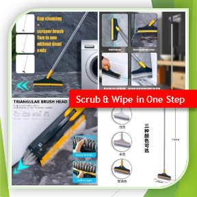 2-in-1 Brush Wiper Mop for Floor Cleaning (ex)