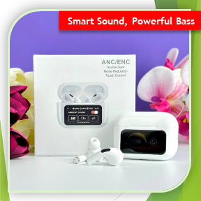 A9 Pro Touch Screen ANC/ENC Wireless Earbuds (Qd)