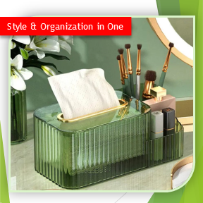 2-in-1 Multifunctional Acrylic Tissue Box with Holder (Qd)