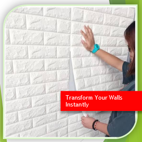 3D White Brick Wall Sticker – Self Adhesive Foam Wallpaper (Af)