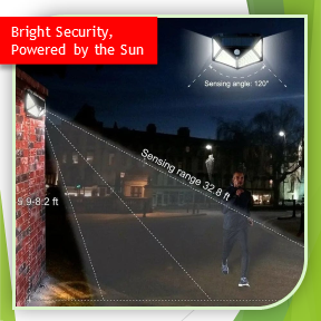 100 LED Solar Motion Sensor Outdoor Wall Light (HMW)