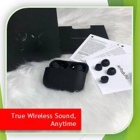 Black Wireless Earbuds with Charging Case (Qd)