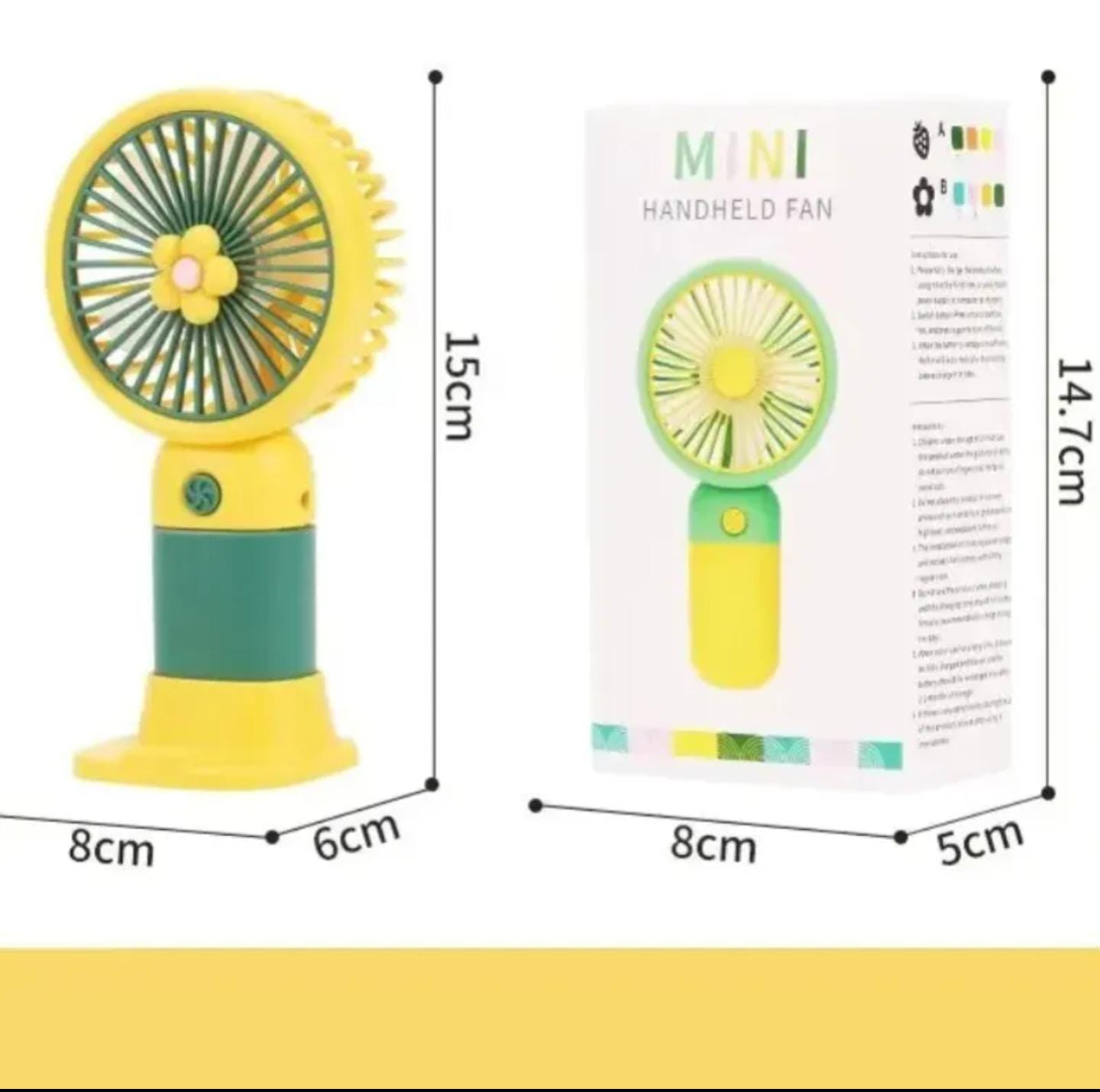 Mini Handheld Fruit Design Fan – Portable (Random Colors) (EX) - Image 2