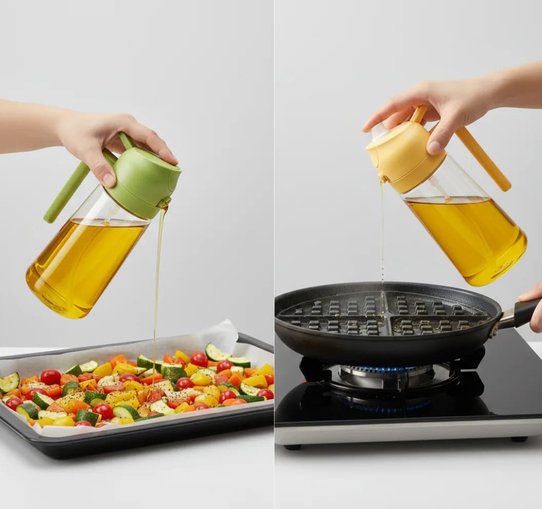 2-in-1 Glass Oil Sprayer & Dispenser Bottle (AAT) - Image 3