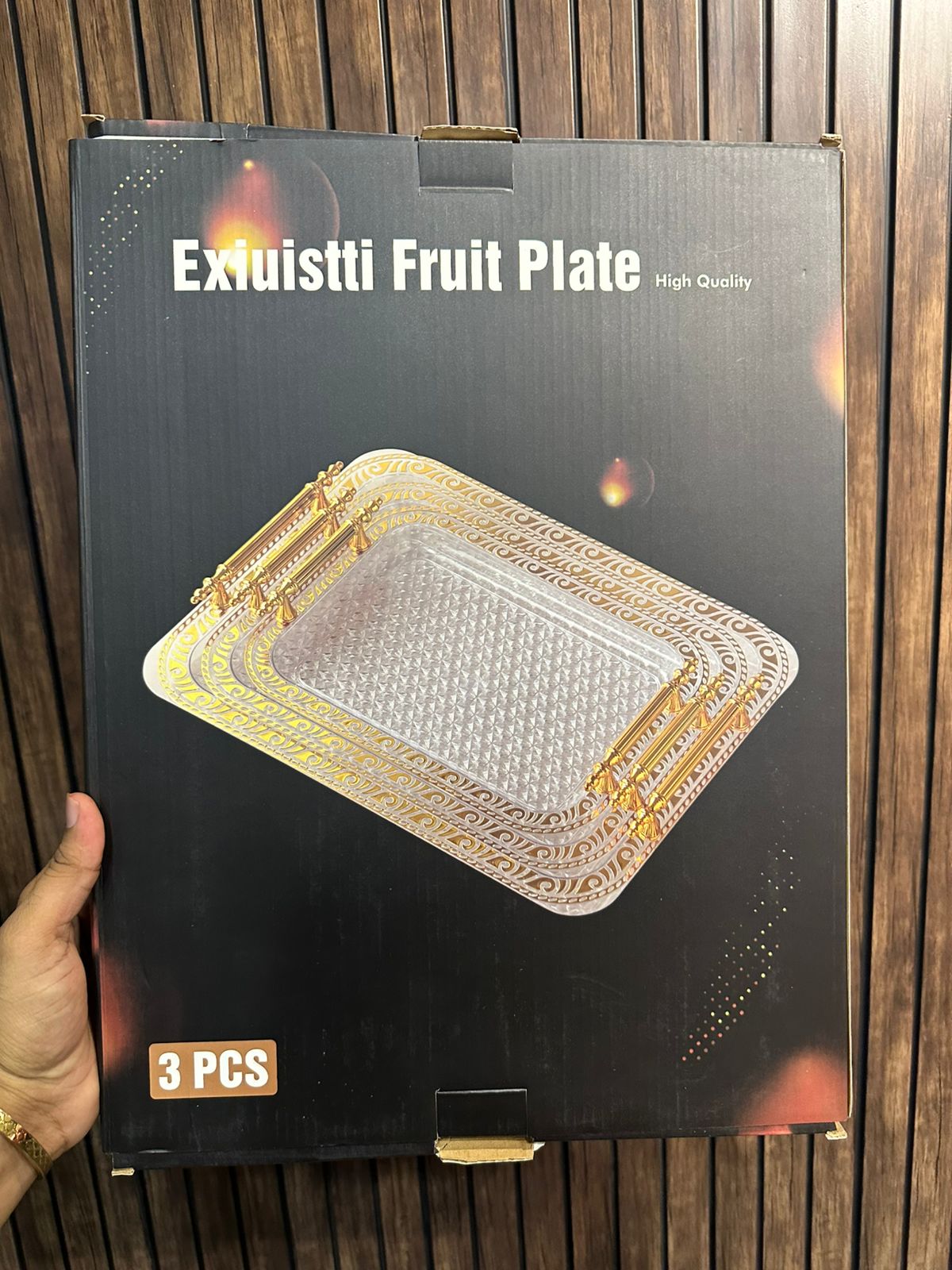 3-Piece Imported Acrylic Serving Tray Set (Box Pack) (SC) - Image 2