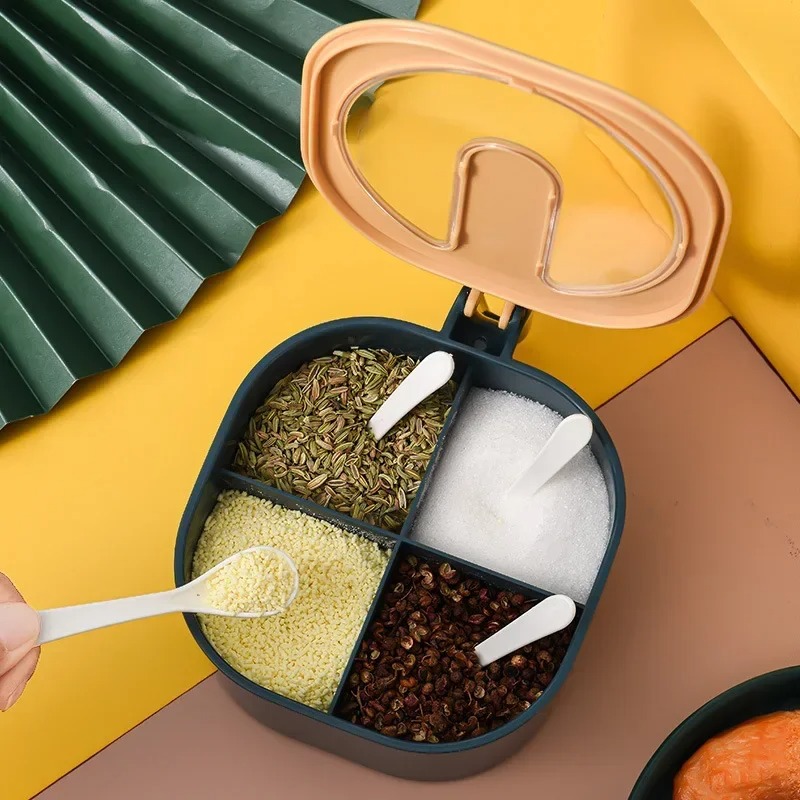 4-Grid Spice Box Organizer | Masala Storage Container - Image 4