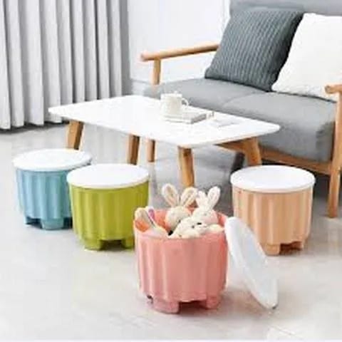 Plastic Storage Stool | Large Capacity Stackable Box (Qd) - Image 2