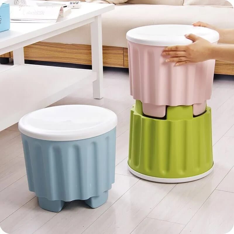 Plastic Storage Stool | Large Capacity Stackable Box (Qd) - Image 5