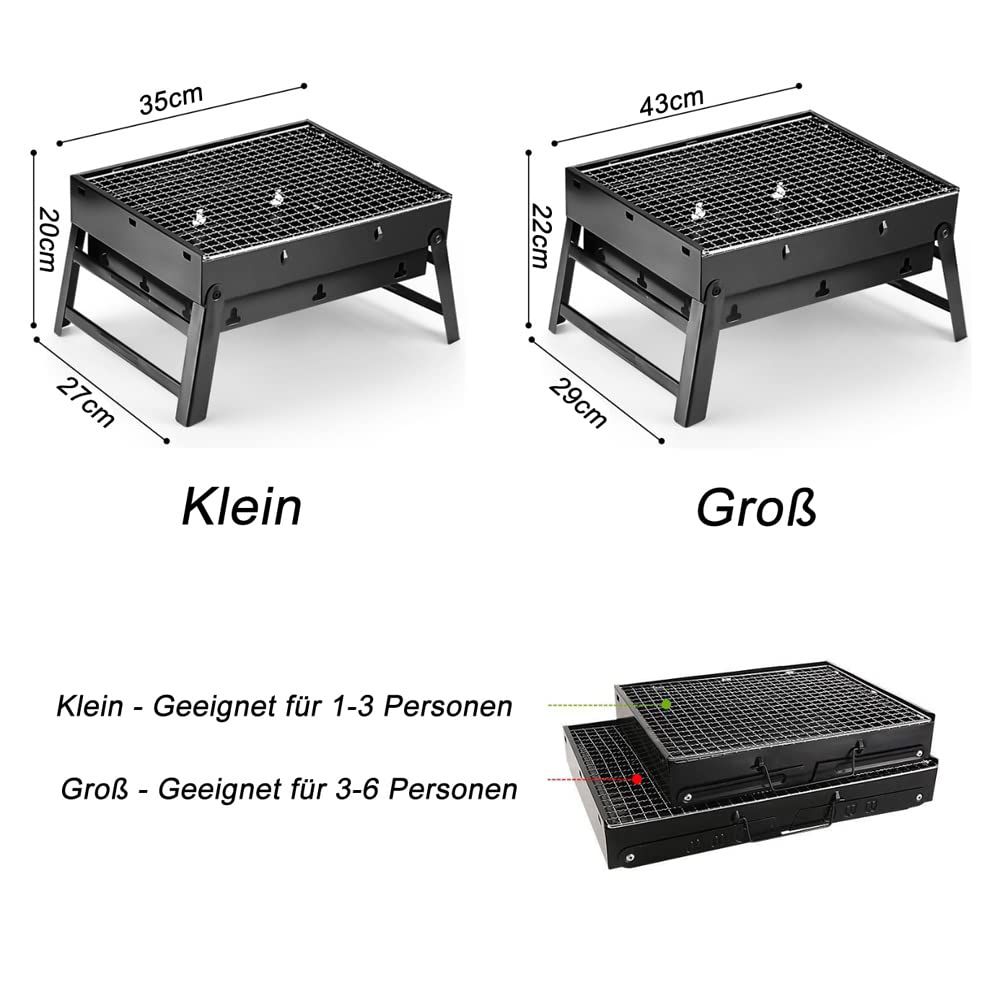Portable Folding Charcoal BBQ Grill for Outdoor Camping & Picnic (Alf) - Image 5