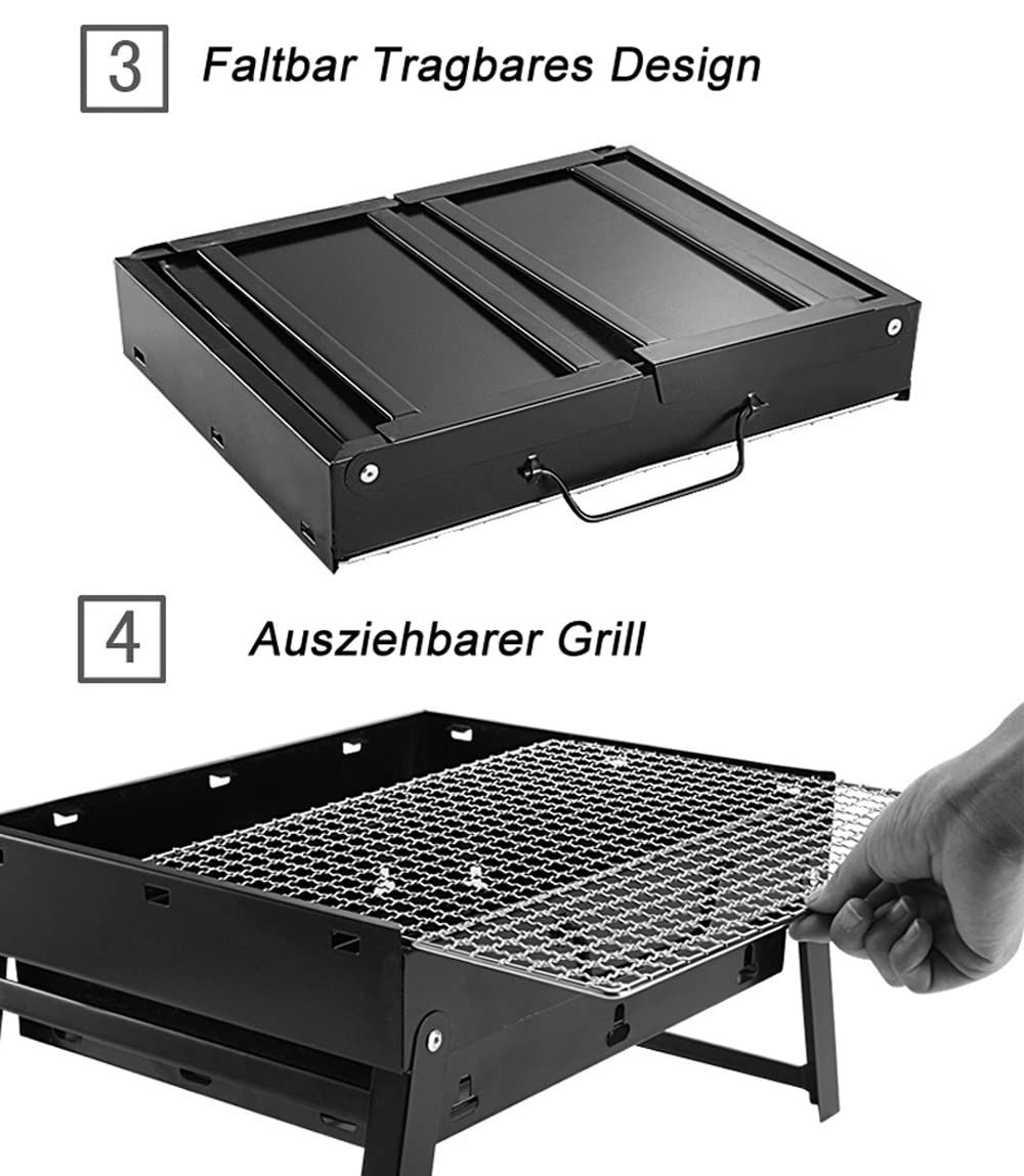 Portable Folding Charcoal BBQ Grill for Outdoor Camping & Picnic (Alf) - Image 6