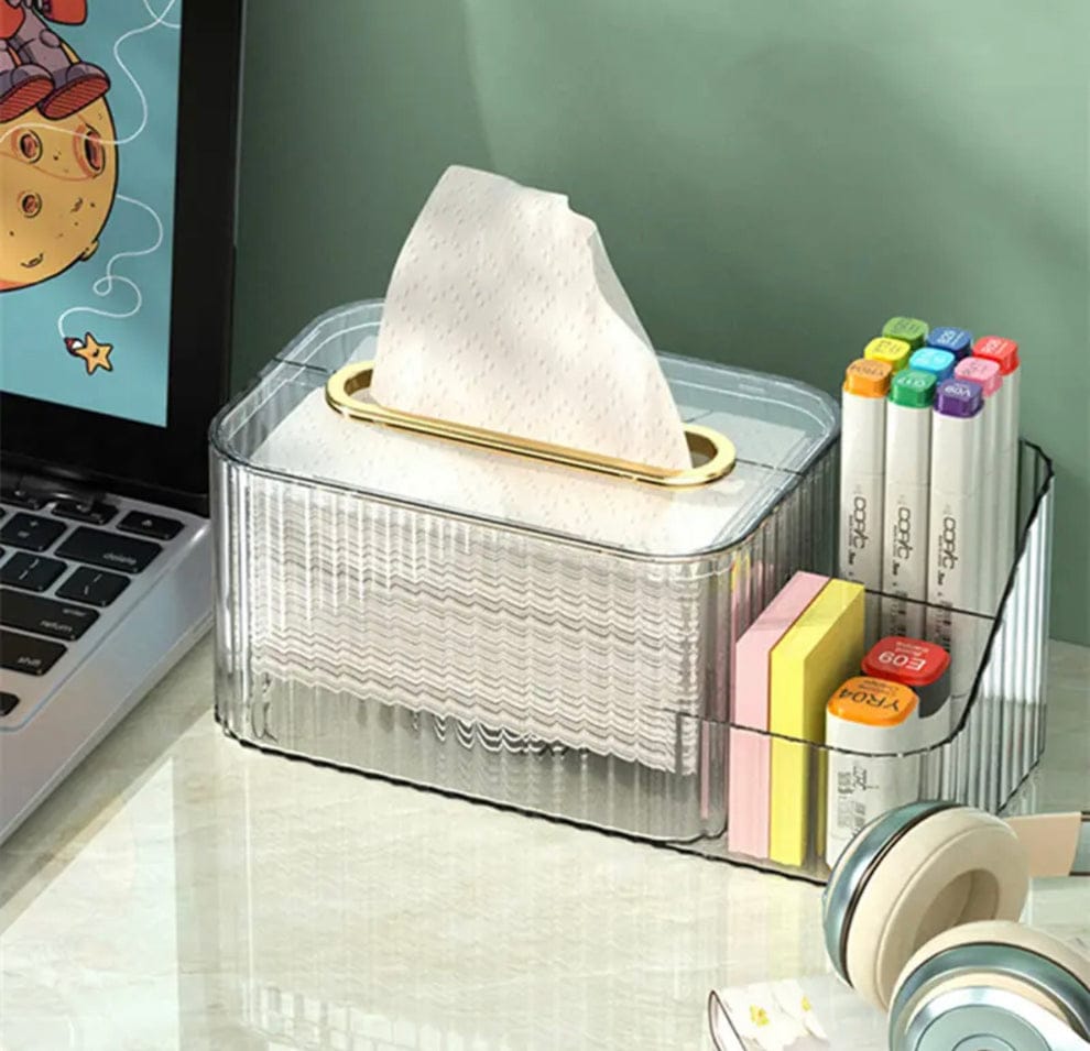 2-in-1 Multifunctional Acrylic Tissue Box with Holder (Qd) - Image 2