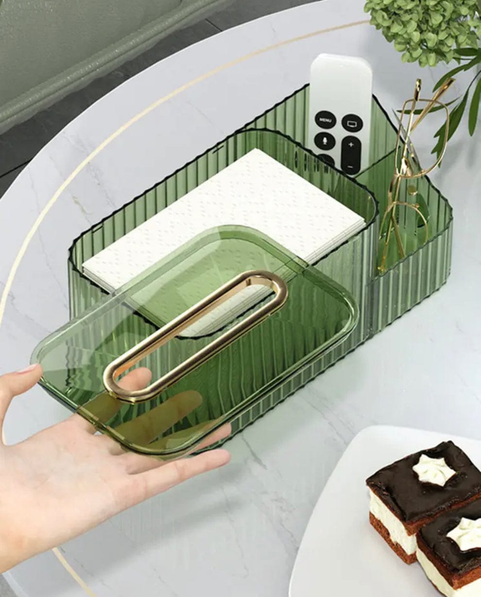 2-in-1 Multifunctional Acrylic Tissue Box with Holder (Qd) - Image 3