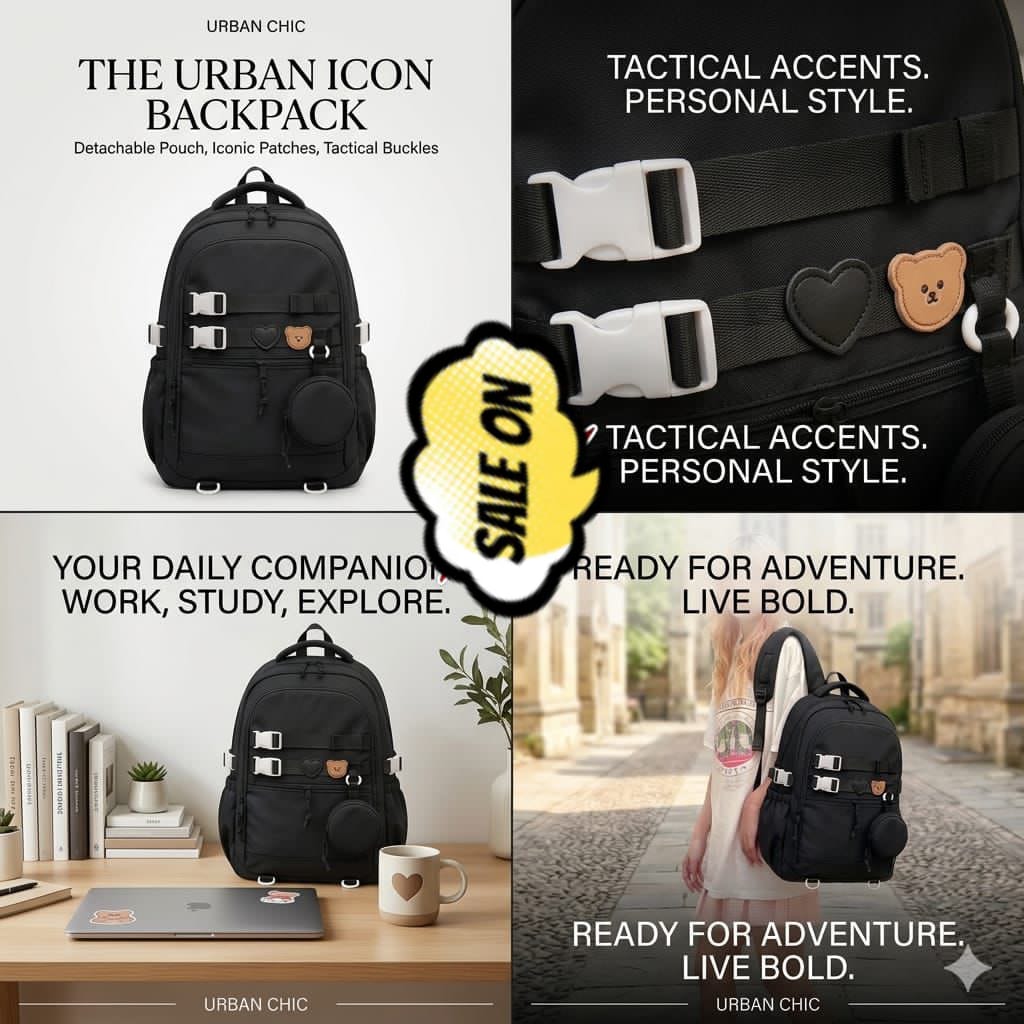 Imported Premium Parachute Backpack with Hanging Pouch (ASB) - Image 2