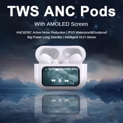 A9 Pro Touch Screen ANC/ENC Wireless Earbuds (Qd) - Image 5