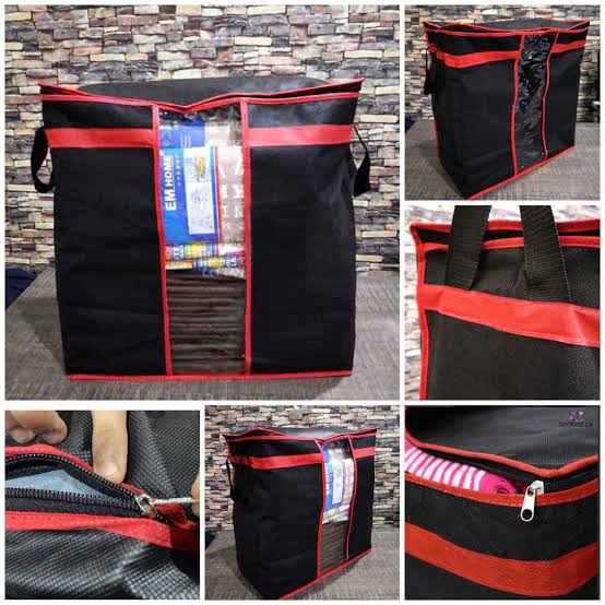 Black Closet Organizer Storage Bag for Clothes & Wardrobe (Qd) - Image 2