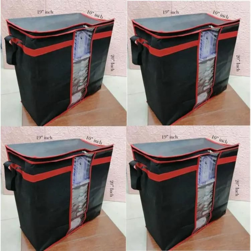 Black Closet Organizer Storage Bag for Clothes & Wardrobe (Qd) - Image 3