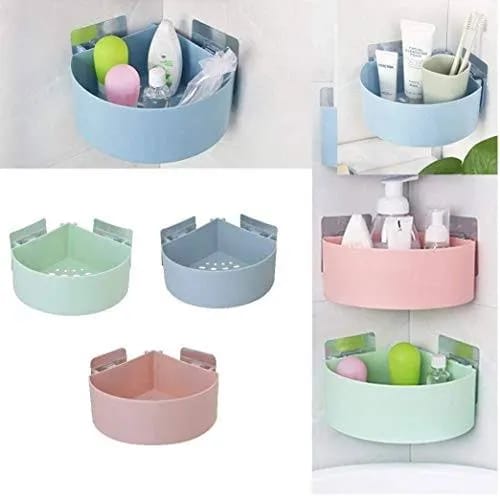 Suction Cup Corner Storage Rack for Bathroom & Kitchen (QD) - Image 2